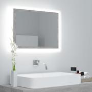 Lustra - vidaXL Lustro łazienkowe z LED, szarość betonu, 60x8,5x37 cm, płyta - miniaturka - grafika 1