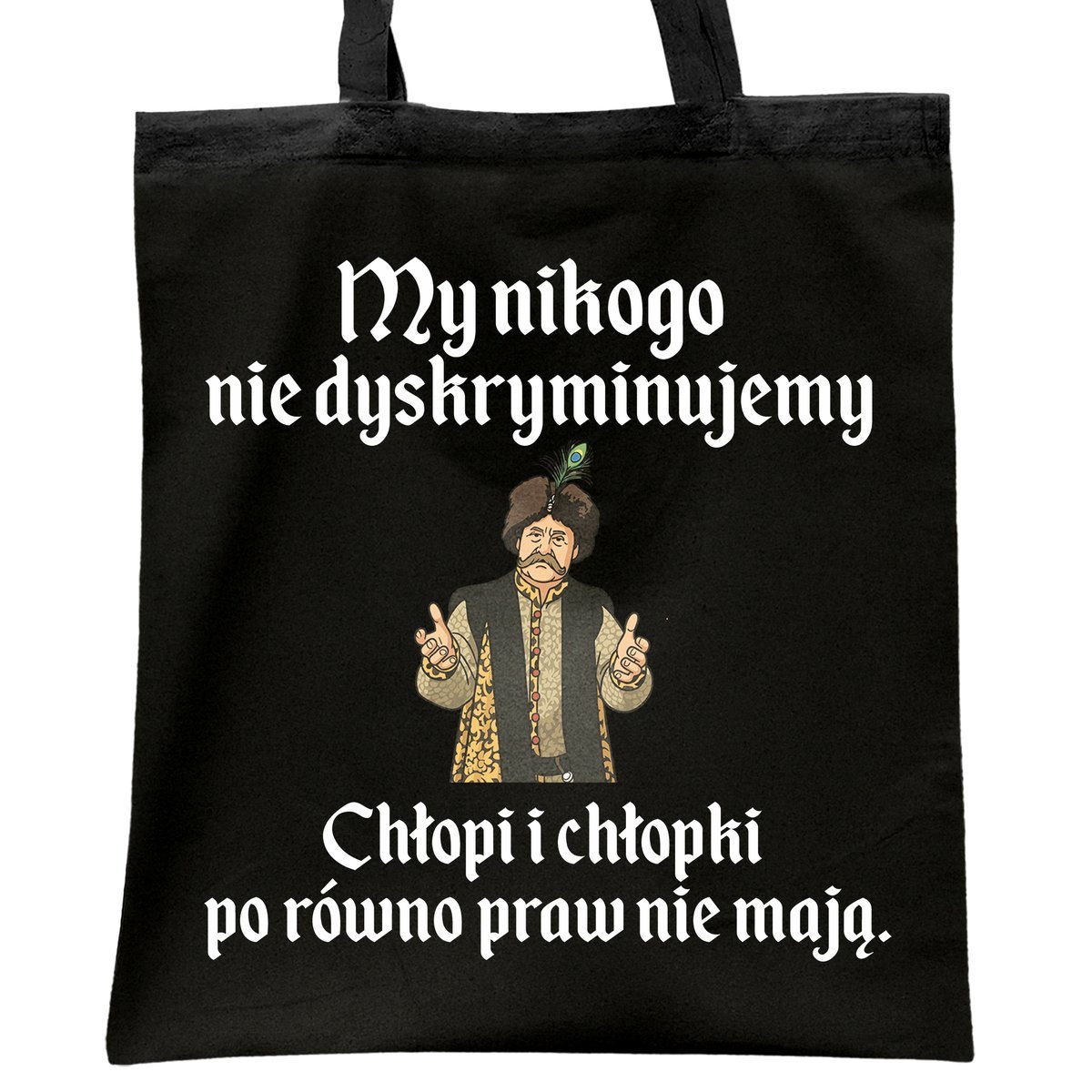 Torba bawełniana czarna na zakupy 1670 My Nikogo Nie Dyskryminujemy