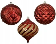 Bombki - Bombka choinkowa 20cm czerwono-złota plastikowa 1 szt - miniaturka - grafika 1