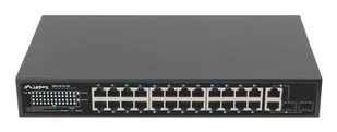 Lanberg RSFE-24P-2C-250 łącza sieciowe Nie zarządzany Gigabit Ethernet (10/100/1000) Obsługa PoE 1U Czarny - Pozostałe akcesoria sieciowe - miniaturka - grafika 1