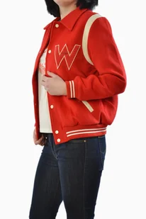 WRANGLER BOMBER JACKET SALSA RED KURTKA - Kurtki damskie - miniaturka - grafika 1