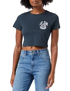 Lee Damska koszulka Shrunken Cropped Tee, antracyt, XS - Koszulki i topy damskie - miniaturka - grafika 1