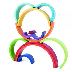 TOOKY TOY Układanka Drewniane Klocki Montessori Tęcza - Układanki dla dzieci - miniaturka - grafika 2