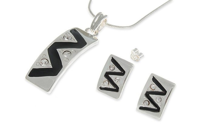 Komplet Damski Wisiorek Kolczyki Cyrkonie