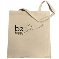 Torby i wózki na zakupy - Torba na zakupy nadruk Be Happy - miniaturka - grafika 1