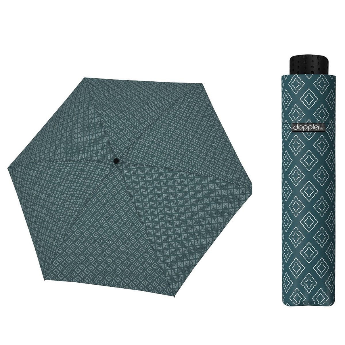 Parasolka damska do kieszeni lub torebki DOPPLER Fiber Havanna tylko 140 g, zielona