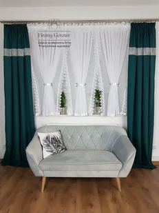 Firana gotowa z gipiurą, firanka woalowa do salonu - Firany - miniaturka - grafika 1