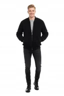 Kurtki męskie - Zign Kurtka Męska Bomberka Baranek Na Zamek Czarna M K2B - miniaturka - grafika 1