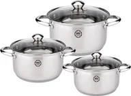 Zestawy garnków i patelni - Zestaw garnków ze stali nierdzewnej MG Home Lauro 6 elementów - miniaturka - grafika 1