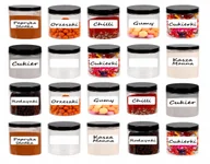 Pojemniki kuchenne - SŁOIK PLASTIKOWY 300ML POJEMNIK NA PRZYPRAWY 20SZTUK + ETYKIETY - miniaturka - grafika 1