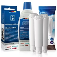 Akcesoria i części do ekspresów do kawy - Zestaw Bosch, Filtr Aqualogis AL-TES46 3 szt, Tabletki Czyszczęce Siemens TZ80001,Odkamieniacz Bosch 311968 500ml - miniaturka - grafika 1