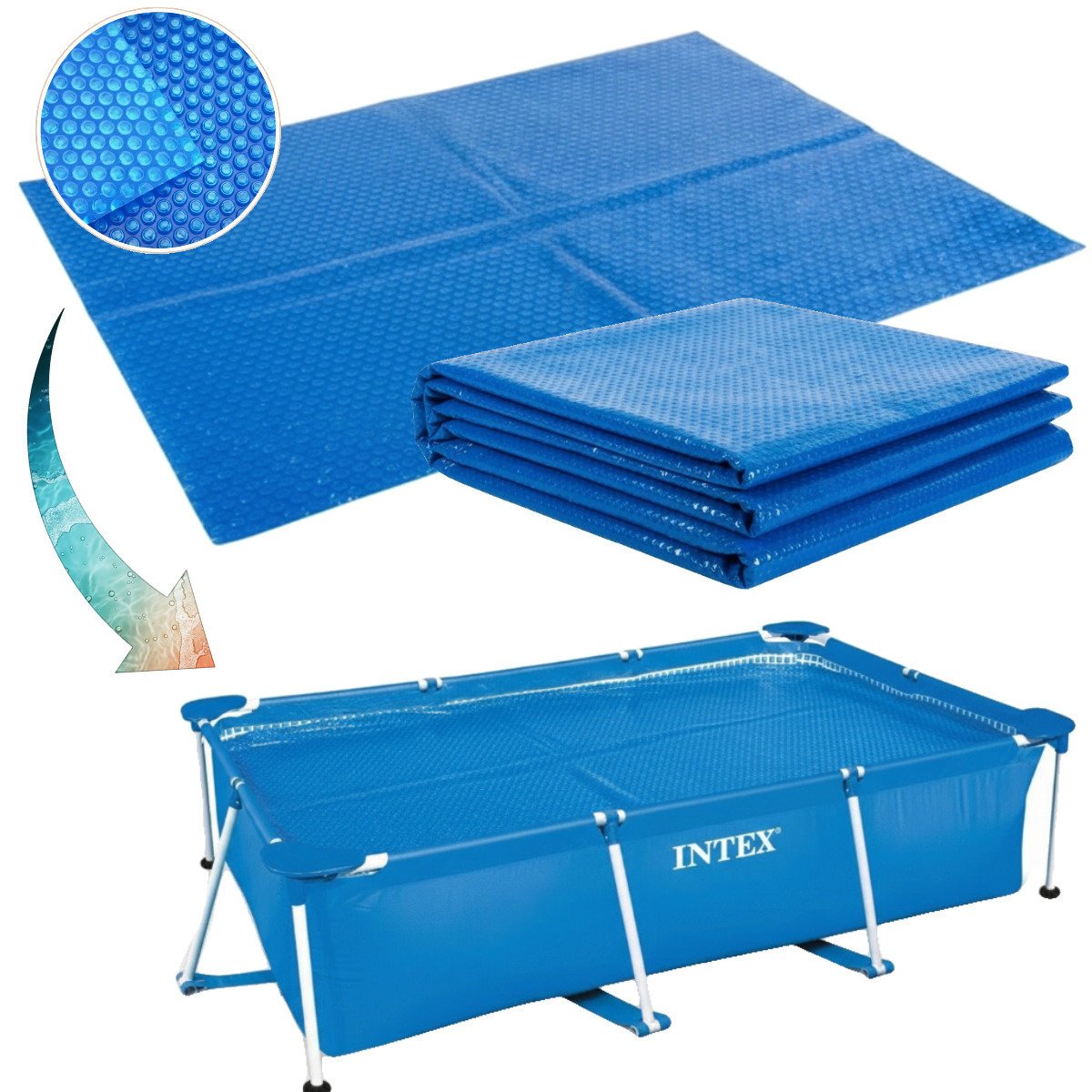 Podgrzewacz wody panel solarny do basenu Intex METAL FRAME JUNIOR 220x150cm
