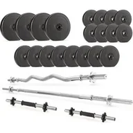 Hantle i ciężarki - Zestaw: Gryf prosty 180cm + gryf łamany 120cm +gryf krótki 45cm + obciążenia 28mm Gymtek - miniaturka - grafika 1