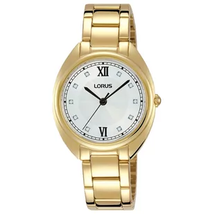 Zegarek Złoty zegarek damski Lorus z bransoletą i kryształami na tarczy RG202SX9 - Zegarki damskie - miniaturka - grafika 1