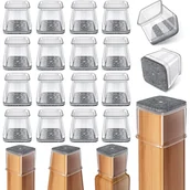 Zawiasy, okucia i inne akcesoria - Zestaw 24 kwadratowych pokrowców na nogi krzeseł z filcem, redukujących hałas i zapobiegających zarysowaniom (odpowiednie dla: 38-55 mm) - miniaturka - grafika 1