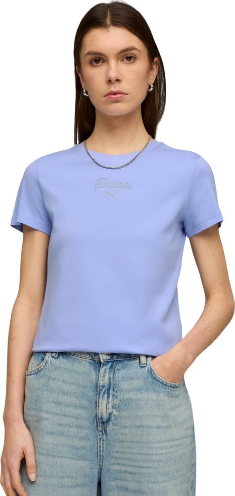 Puma Koszulka damska Puma ESS Script Tee fioletowa 691760 60 L