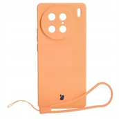 Etui i futerały do telefonów - Bizon Etui Case Silicone Sq do VIVO X90 Pro, pomarańczowe - miniaturka - grafika 1