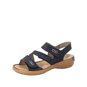 Sandały damskie - Rieker Sandały damskie V27z0, niebieski 15, 42 EU - miniaturka - grafika 1