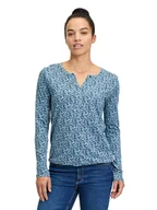 Koszulki i topy damskie - BETTY & CO Koszulka w kolorze błękitno-granatowo-szarym - miniaturka - grafika 1