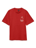 Koszulki i topy damskie - Vero Moda Koszulka w kolorze czerwonym - miniaturka - grafika 1