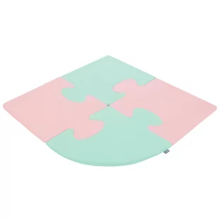 KiddyMoon Piankowe Puzzle do zabawy Trójkąt różowy-miętowy 4 Zabawka mata - Maty edukacyjne - miniaturka - grafika 1