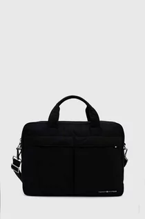 Torby podróżne - Tommy Hilfiger torba na laptopa kolor czarny AM0AM12215 - grafika 1