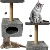 Drapaki dla kotów - Drapak Z Legowiskiem Dla Kota Wisząca Myszka 31cm x 31cm x 56cm - miniaturka - grafika 1