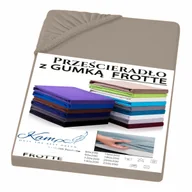 Prześcieradła - PRZEŚCIERADŁO Z GUMKĄ FROTTA BEŻOWY 90x200 - miniaturka - grafika 1