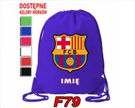 Torby szkolne - WOREK SZKOLNY NA WF SPORTOWY FC BARCELONA PIŁKA NOŻNA KLUBY - IMIĘ - miniaturka - grafika 1