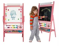 Tablice dla dzieci - Tablica Obrotowa Z Liczydłem I Papierem Różowa - miniaturka - grafika 1