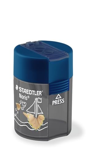 STAEDTLER 512 podwójna końcówka z dwoma otworami do różnych formatów długopisów, pojedynczy produkt Noris Design, półka, 10 temperówek, 512 003