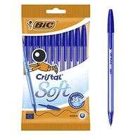 Długopisy - BIC Cristal miękkie długopisy kulkowe, 10 sztuk, kolor niebieski, średnia końcówka (1,2 mm), gładkie pisanie i długotrwały atrament - miniaturka - grafika 1