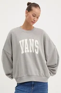 Bluzy damskie - Vans bluza damska kolor szary z nadrukiem VN000HCC02F1 - miniaturka - grafika 1