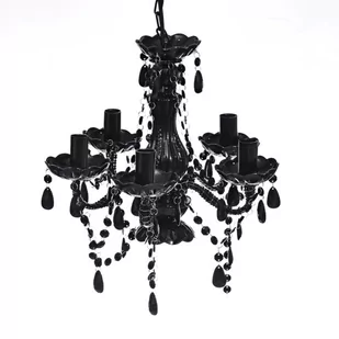 Vida Lampa wisząca z 5 żarówkami czarna V-240308 - Lampy sufitowe - miniaturka - grafika 1