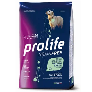 Prolife Grain Free Adult Sensitive Medium/Large Ryby i ziemniaki - 10 kg - Sucha karma dla psów - miniaturka - grafika 1