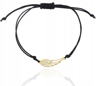 Bransoletka złota sznurkowa zaciągana SKRZYDŁO skrzydełko wings srebro 925 - Bransoletki - miniaturka - grafika 1