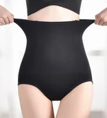 Majtki damskie - Wyszczuplające Majtki z Wysokim Stanem – Czarne, Rozmiar L - miniaturka - grafika 1
