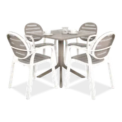 Meble ogrodowe - Meble Nardi PALMA/CLIP 4+1 Bianco Tortora - miniaturka - grafika 1