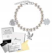 Bransoletki - Bransoletka Srebrna na KOMUNIĘ Gołąb IHS Serce Koniczynka GRAWER GRATIS - miniaturka - grafika 1