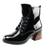 Botki damskie - Botki damskie VINCEZA 58127 ocieplane lakierki - miniaturka - grafika 1