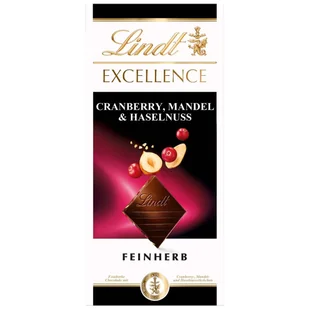 LINDT ciemna czekolada Excellence żurawina, orzechy 100g - Czekolada - miniaturka - grafika 1