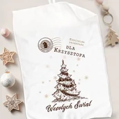 Okrycia kąpielowe dla dzieci - Świąteczny RĘCZNIK z Imieniem dla Malucha Choinka - miniaturka - grafika 1