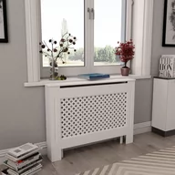 Akcesoria grzewcze - vidaXL Osłony na kaloryfer, 2 szt., białe, 112x19x81,5 cm, MDF - miniaturka - grafika 1
