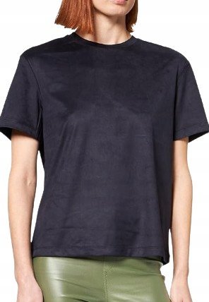 S.OLIVER CZARNY GŁADKI T-SHIRT DAMSKI Z OKRĄGŁYM DEKOLTEM S J5E