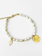 Bransoletki - Bransoletka CZERWIEC perła, róża - miniaturka - grafika 1