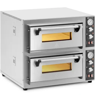 Piec do pizzy dwukomorowy z kamieniem szamotowym na 8 pizz śr. 25 cm 8400 W - Piece, kotły  i płyty grzejne gastronomiczne - miniaturka - grafika 1