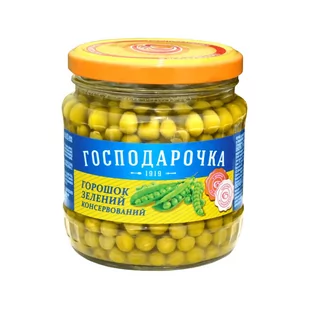 Groszek zelion konserwowy słoik "Gospodaroczka" 450g - Soki i napoje niegazowane - miniaturka - grafika 1
