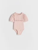 Body dla niemowląt - Reserved - Bawełniane body z falbaną - pastelowy róż - miniaturka - grafika 1