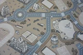 Wykładziny - DYWAN - WYKŁADZINA antypoślizgowa dla dzieci STREET beżowy 100x200 cm - miniaturka - grafika 1