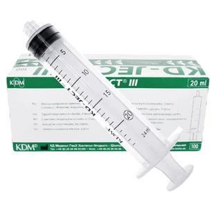 Strzykawka 20ml luer lock trzyczęściowa KD-JECT III 100szt - Meble i wyposażenie gabinetów medycznych - miniaturka - grafika 1